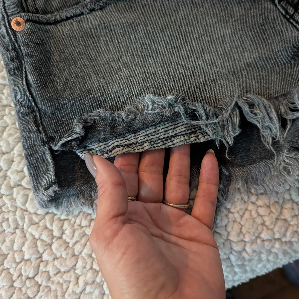 EUC Free People Low Rise Button Fly Distressed Shorts - Picture 8 of 13